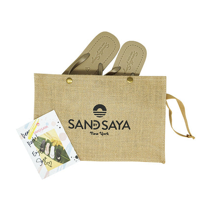 Gold Shell - Studs Charm Embellished Women's Flat Flip Flops Sandals