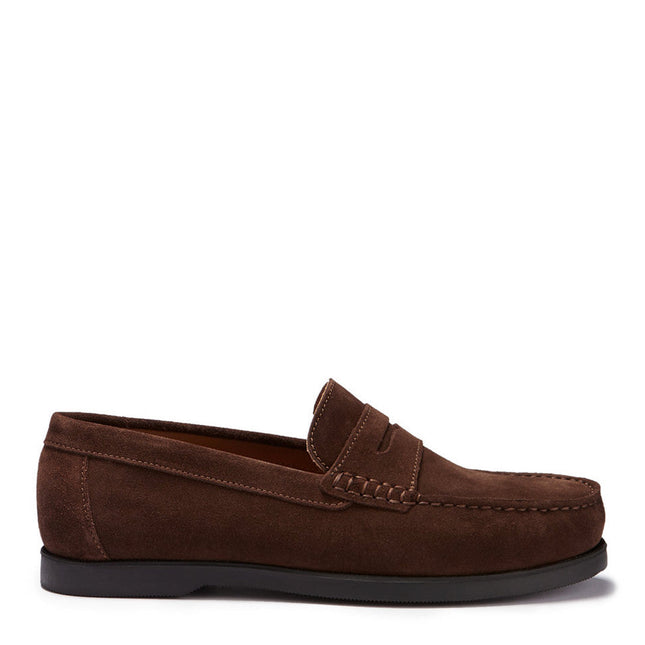 Boat Loafers, Brown Suede