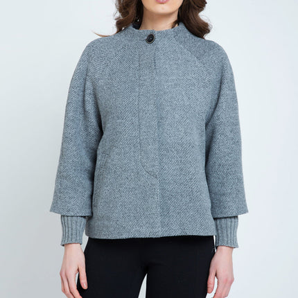 Button Detail Jacket With Elasticated Cuffs