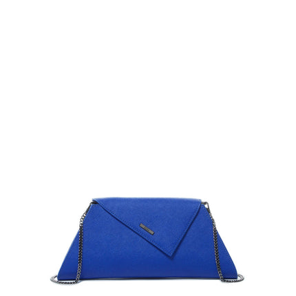 Leather Clutch Bag Evening Purse Cobalt Blue Unique Women's Handbag