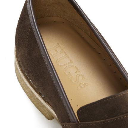 Brown Suede Loafers, Crepe Rubber Welted Sole