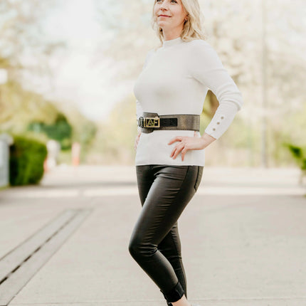 Damen Gürtel Breit Aus Carbon