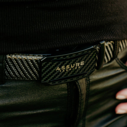 Herren Gürtel Aus Carbon Mit Leder (Innen)