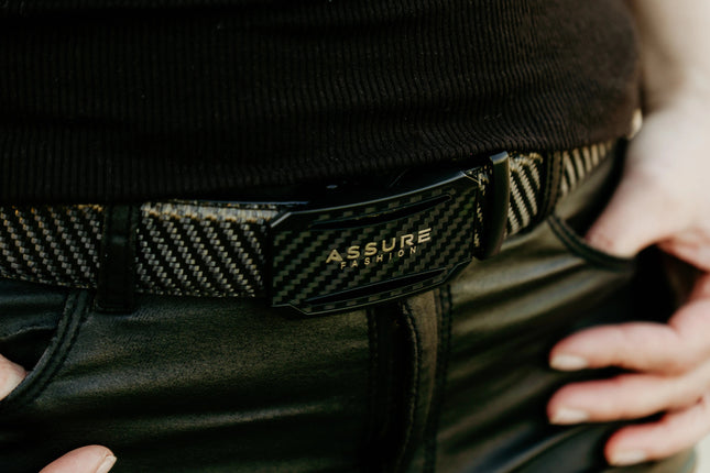 Herren Gürtel Aus Carbon Mit Leder (Innen)