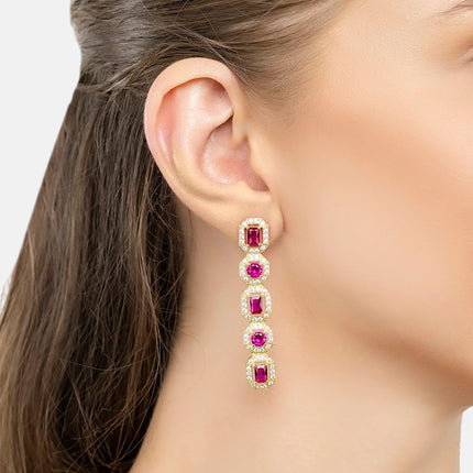 Whistledown Ruby Gemstone Earrings Gold