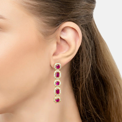 Whistledown Ruby Gemstone Earrings Gold