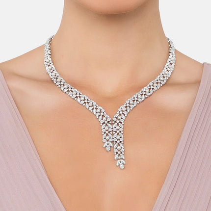 Marchioness Statement Necklace Pearl Silver