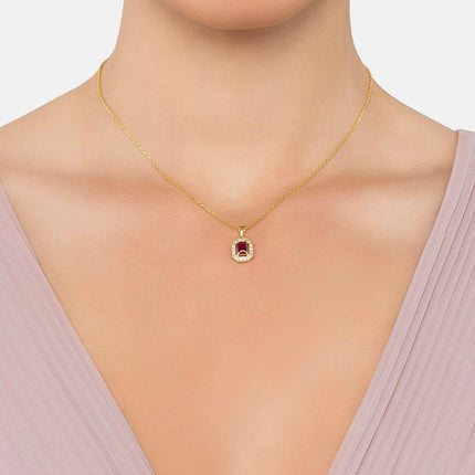 Whistledown Gemstone Pendant Necklace Ruby Gold