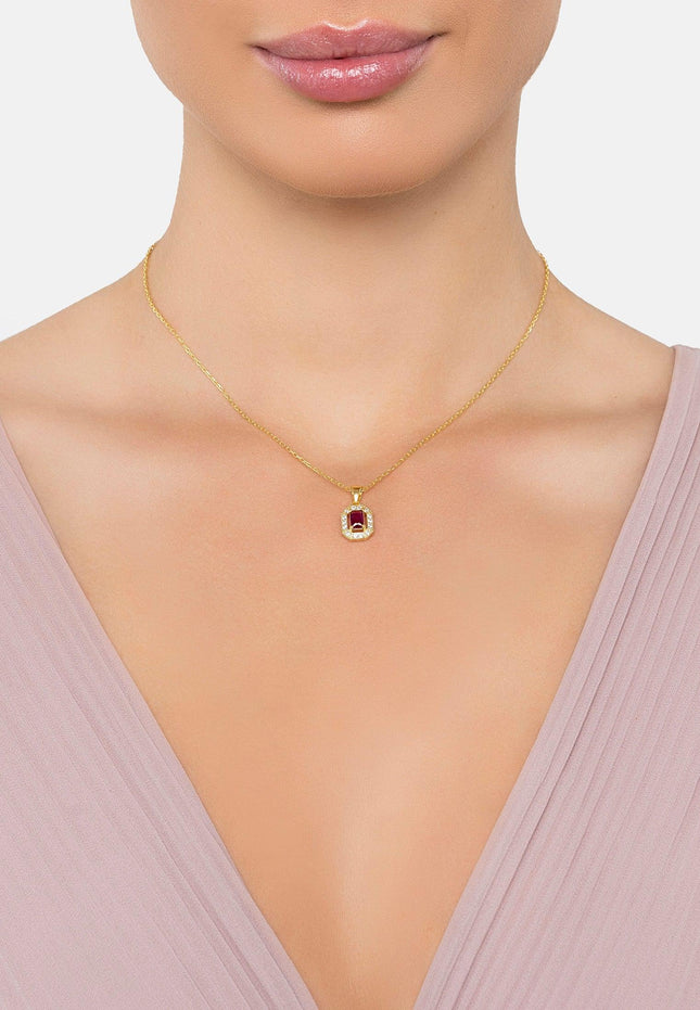Whistledown Gemstone Pendant Necklace Ruby Gold