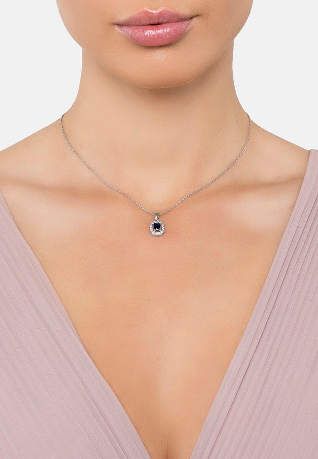 Whistledown Gemstone Pendant Necklace Sapphire Silver