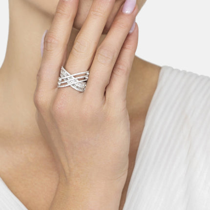 Forever Entwined Cocktail Ring Silver
