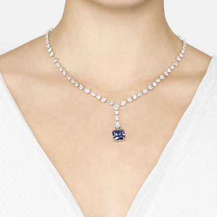 Clementine Tanzanite Statement Necklace Silver