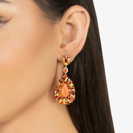 Fernanda Fire Opal Drop Earrings Gold