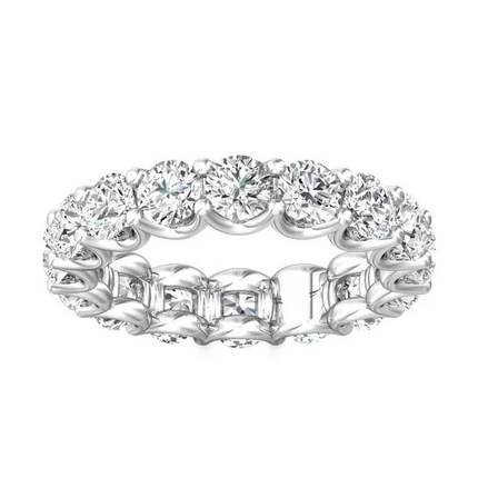 4.00 CTW AGI Certified Lab-Grown Diamond Eternity Band Ring in U-Prong Setting | G/vs Clarity | Choice of 14K White or Y