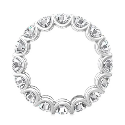 4.00 CTW AGI Certified Lab-Grown Diamond Eternity Band Ring in U-Prong Setting | G/vs Clarity | Choice of 14K White or Y