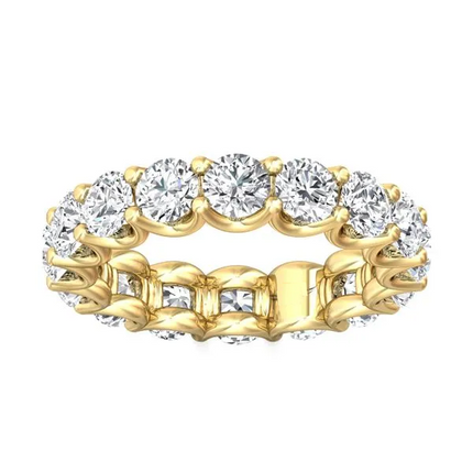 4.00 CTW AGI Certified Lab-Grown Diamond Eternity Band Ring in U-Prong Setting | G/vs Clarity | Choice of 14K White or Y