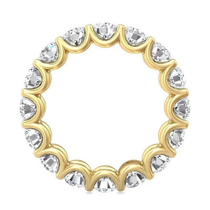 4.00 CTW AGI Certified Lab-Grown Diamond Eternity Band Ring in U-Prong Setting | G/vs Clarity | Choice of 14K White or Y
