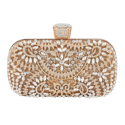 Diamond Evening Clutch Bag for Women Wedding Golden Clutch Purse Chain Shoulder Bag Small Party Handbag With Metal Handl