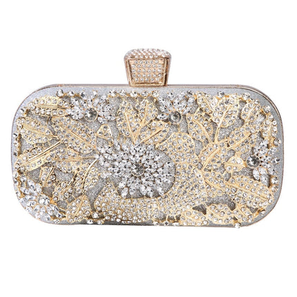 Diamond Evening Clutch Bag for Women Wedding Golden Clutch Purse Chain Shoulder Bag Small Party Handbag With Metal Handl