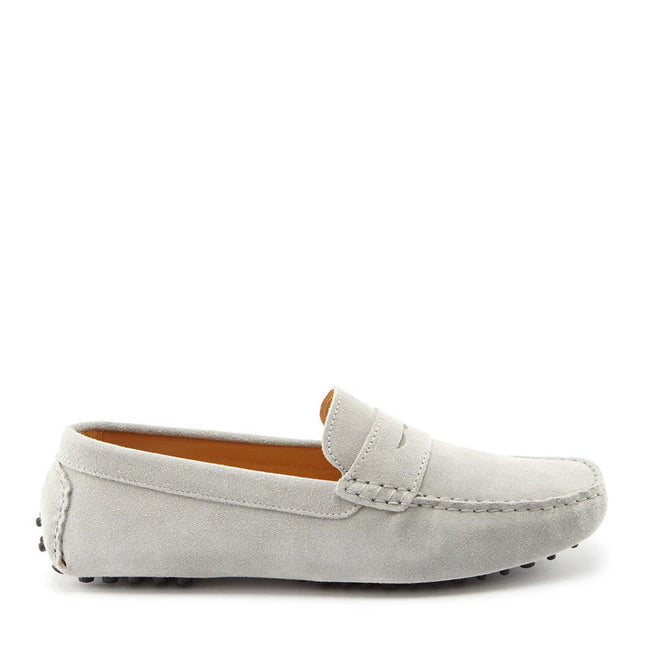 Penny Driving Loafers, Dove Grey Suede