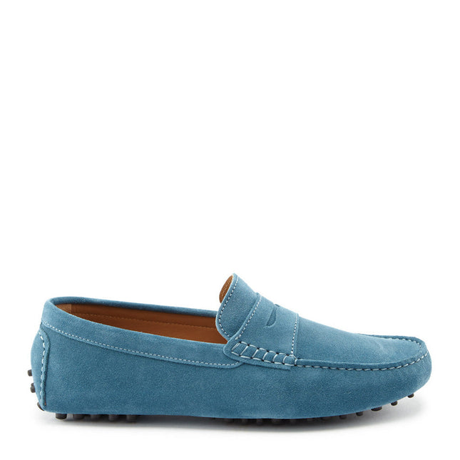 Penny Driving Loafers, Petrol Blue Suede