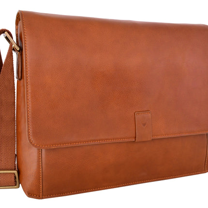 Aiden Leather Business Laptop Messenger Cross Body Bag