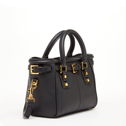 Top Handle Leather Satchel Bag Black Purse Crossbody Bag for Women