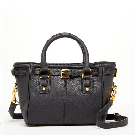 Top Handle Leather Satchel Bag Black Purse Crossbody Bag for Women