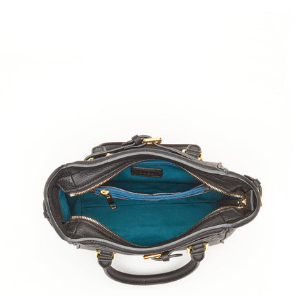 Top Handle Leather Satchel Bag Black Purse Crossbody Bag for Women