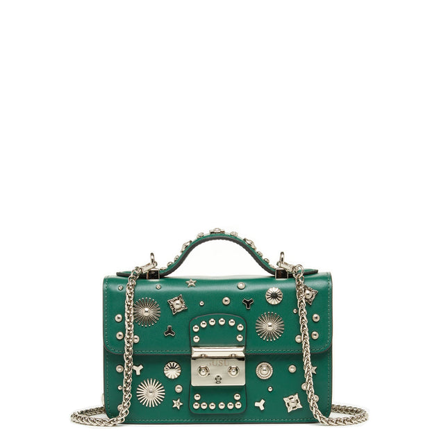 Small Leather Crossbody Bag Dark Green Purse