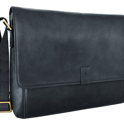 Aiden Leather Business Laptop Messenger Cross Body Bag