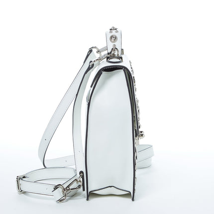 Convertible Leather Backpack Purse White Crossbody Bag