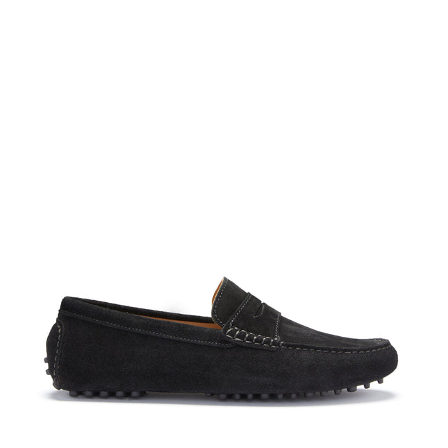 Penny Driving Loafers, Black Suede