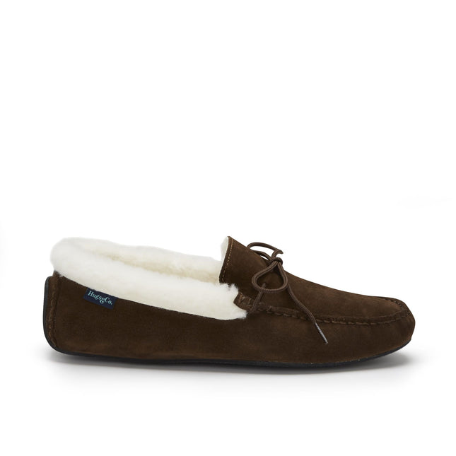 Slippers, Sheepskin, Brown Suede