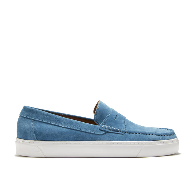 Slip-On Sneaker Loafers, Petrol Blue Suede