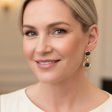 Caterina Lapis Lazuli Drop Earrings Gold