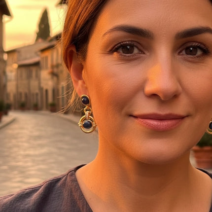 Caterina Lapis Lazuli Drop Earrings Gold