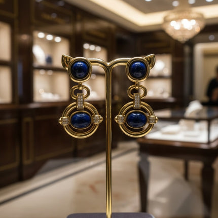Caterina Lapis Lazuli Drop Earrings Gold