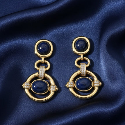Caterina Lapis Lazuli Drop Earrings Gold