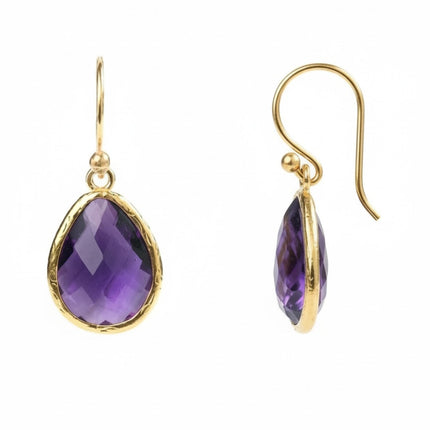 Petite Drop Earrings Amethyst Hydro Gold