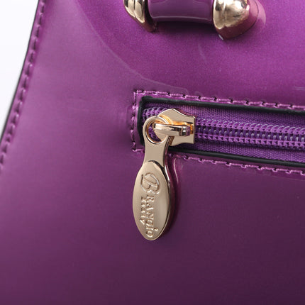 Brangio Glossy Floral Embellished Handbag