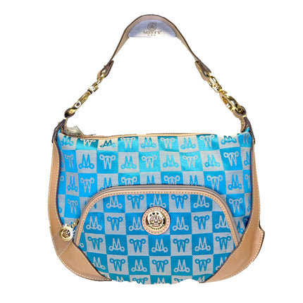 Misty Genuine Cowhide Leather Monogram Hobo Shoulder Bag  [Made in Italy]