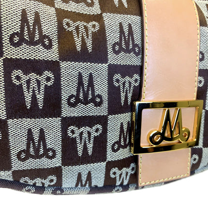 Misty Genuine Cowhide Leather Monogram Shoulder Hobo Bag  [Made in Italy]