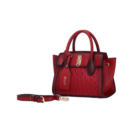 Brangio Italy  Ostrich Texture Embossed Designr Satchel Bag