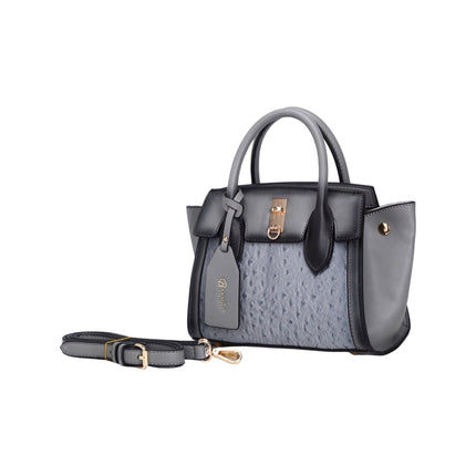 Brangio Italy  Ostrich Texture Embossed Designr Satchel Bag
