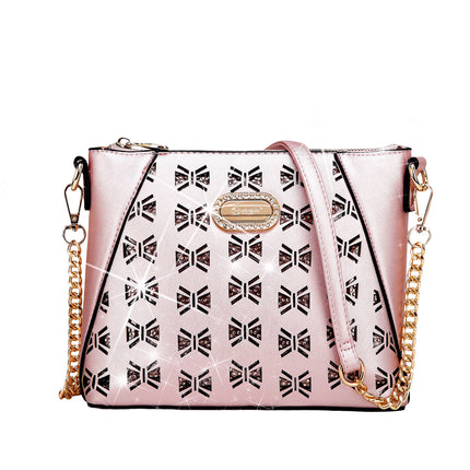 Brangio Italy Elegant Rose Gold Metallic Crossbody Bag