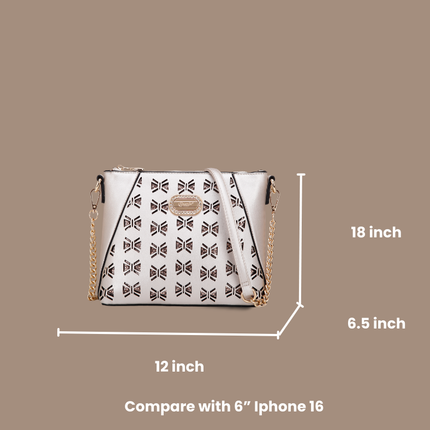Brangio Italy Elegant Rose Gold Metallic Crossbody Bag