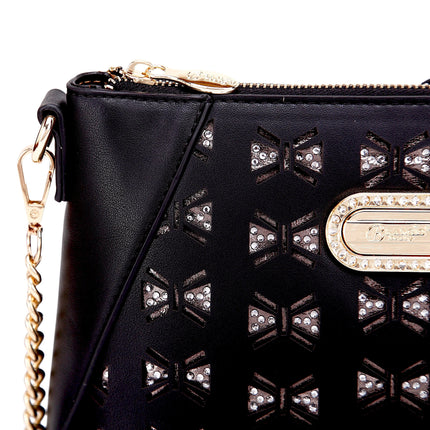Brangio Italy Elegant Rose Gold Metallic Crossbody Bag