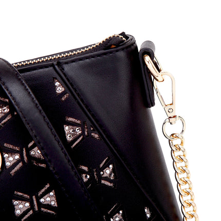 Brangio Italy Elegant Rose Gold Metallic Crossbody Bag