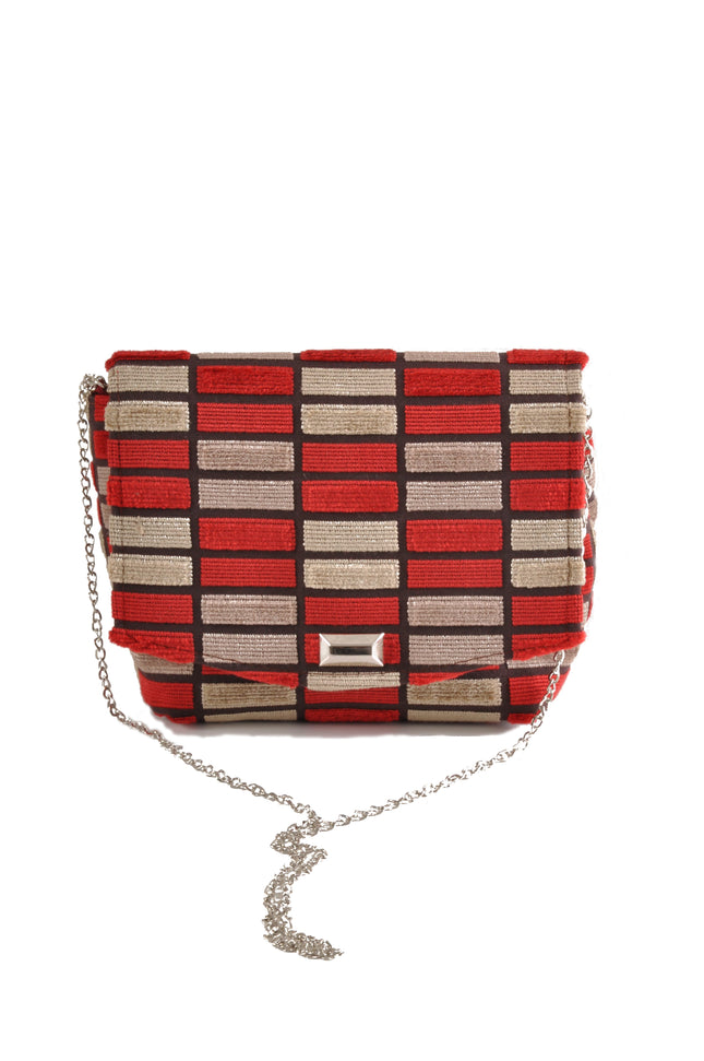 Block Red Square Clutch